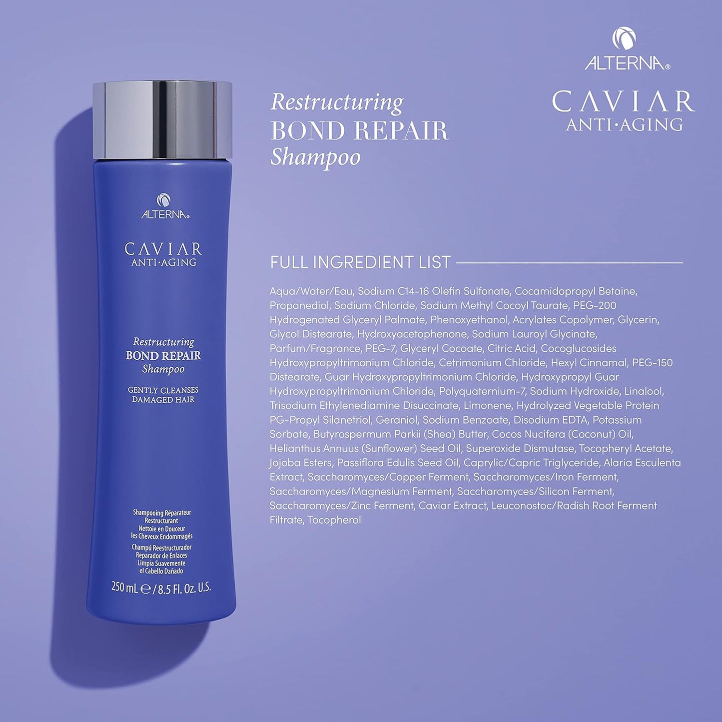 Alterna CAVIAR Anti-Aging Bond Repair Shampoo - Strengthens & Protects Brittle Hair | Sulfate Free