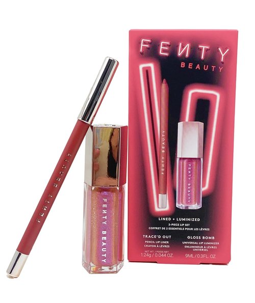 FENTY BEAUTY Lip Set - Lined & Luminized Lip Liner (Riri) & Gloss Bomb (Grape Splash)