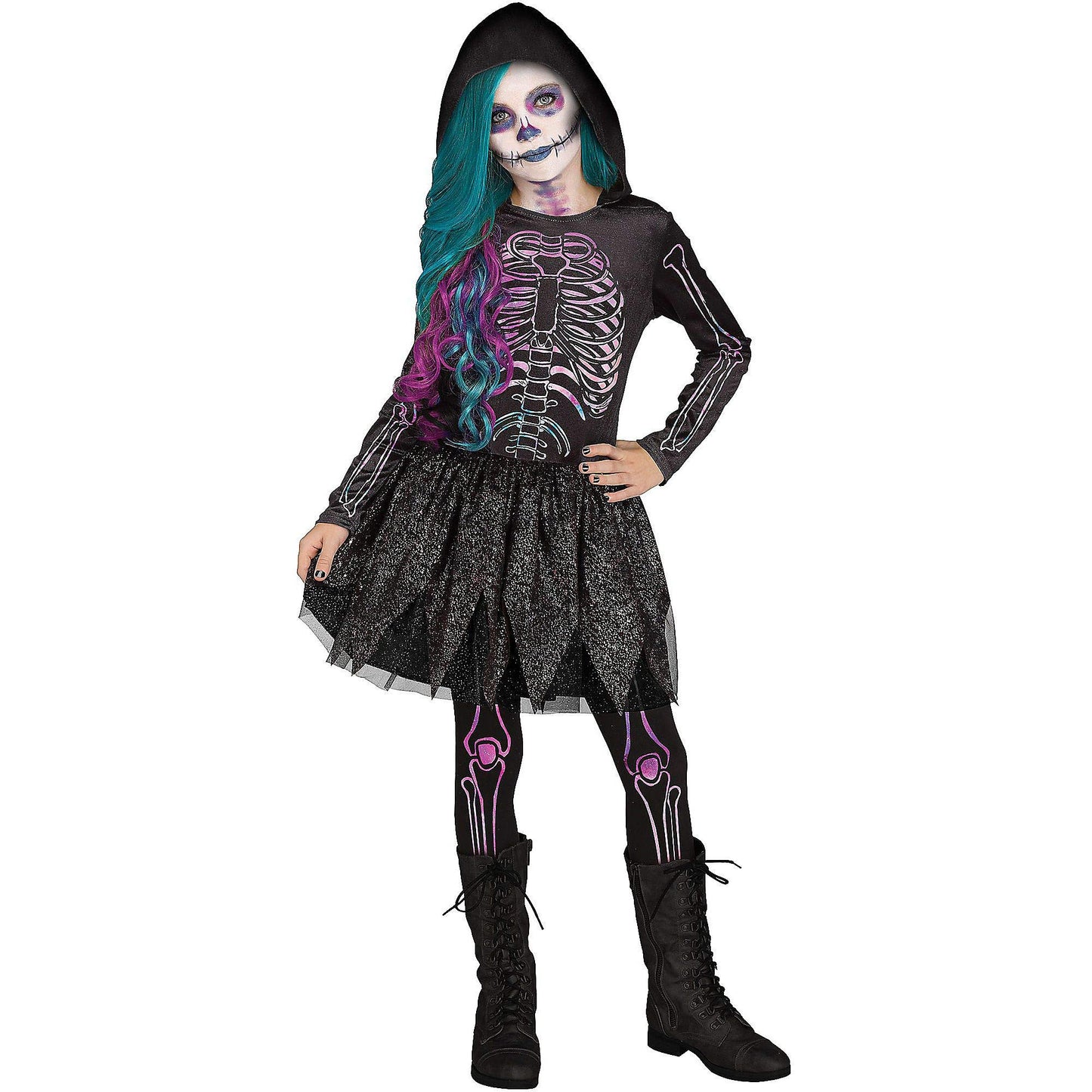 Fun World Galaxy Skeleton Child Costume, Multicolor, Large