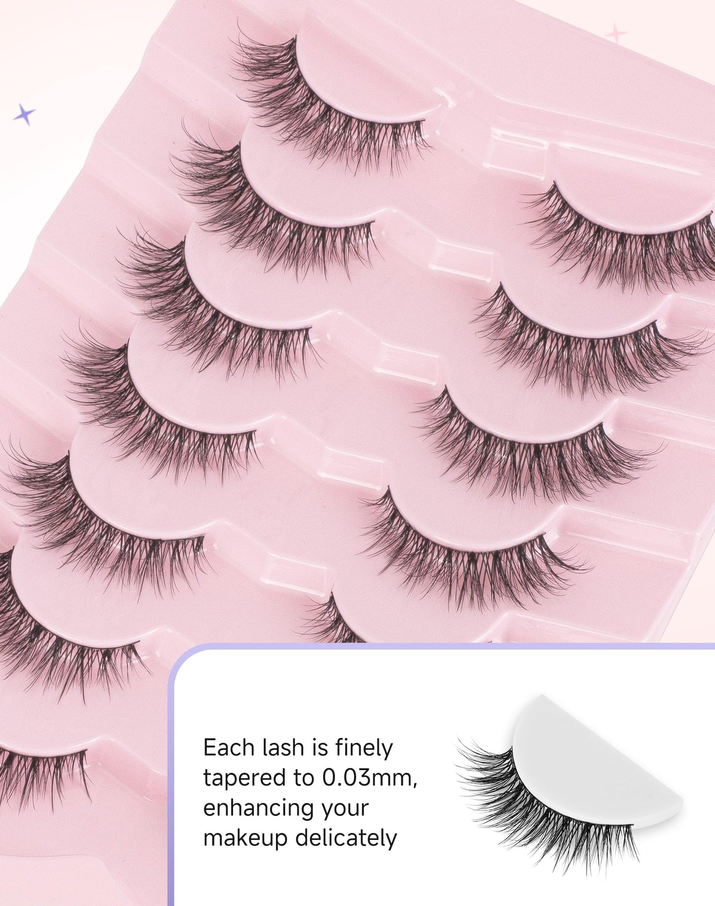 Easeful Natural Wispy Lashes False Eyelashes Strip Lashes Nature02