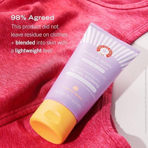 First Aid Beauty Whole Body Deodorant Cream - All-Day Odor Control for Sensitive Skin, 3oz
