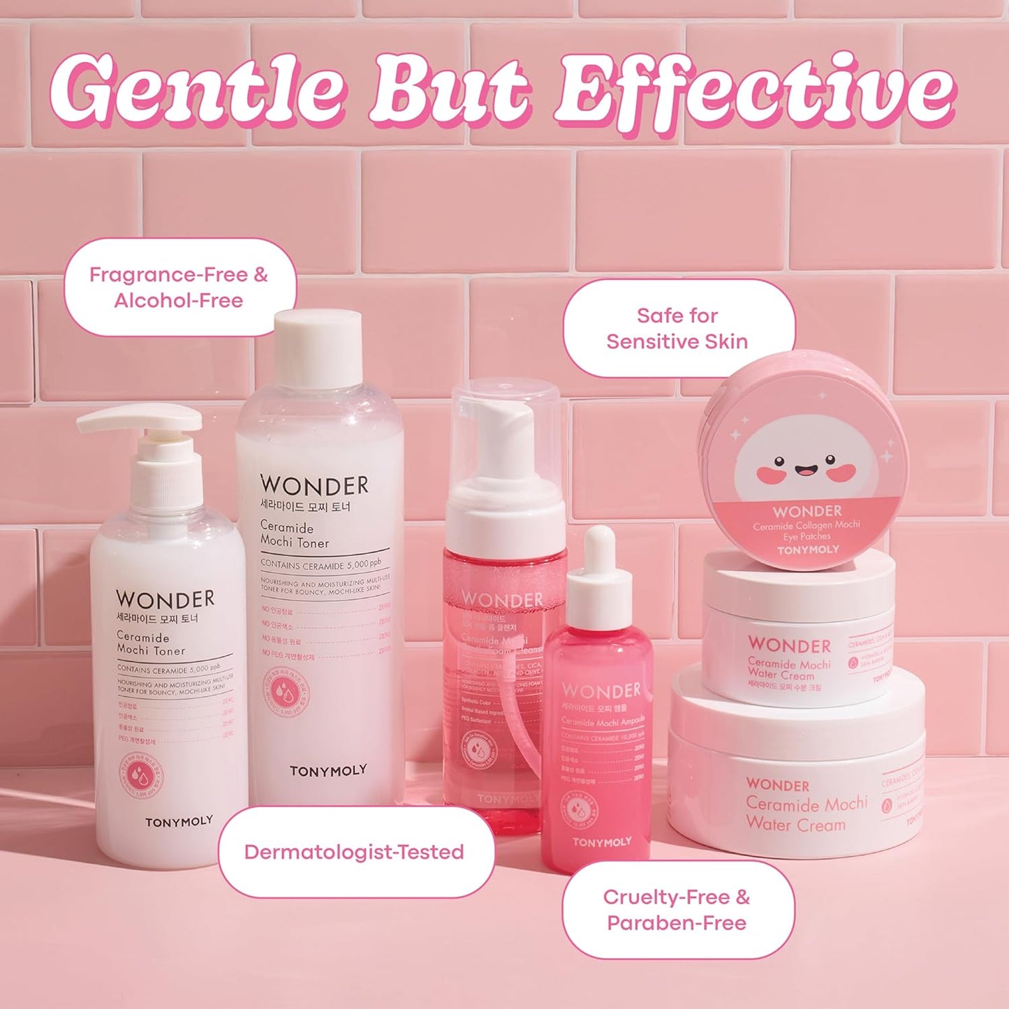 TONYMOLY Wonder Ceramide Mochi Milky Toner - Hydrating 5,000 ppb Ceramide Essence for Dry & Sensitive Skin | 16.9 fl oz / 500ml Value Size