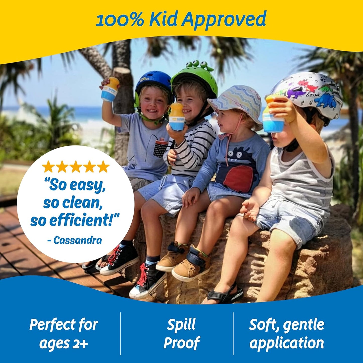 Solar Buddies Sunscreen Applicator - Refillable Roll-On Sponge for Kids & Adults | 3.4fl oz Green