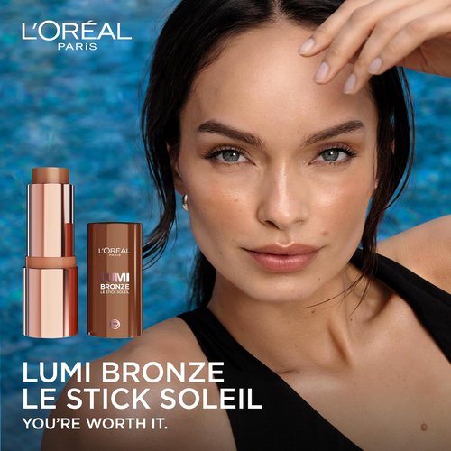 L'Oreal Paris Lumi Bronze Bronzer Stick - Cream-To-Powder Formula for Sunkissed Glow | 110 Toasted Sunlight