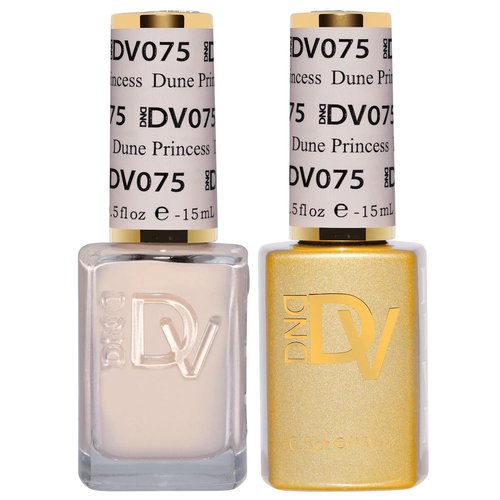 DND Gel Polish Set - Coquette Collection | UV/LED Gel & Air Dry Nail Lacquer Duo - 075 Dune Princess, 0.5 Fl Oz