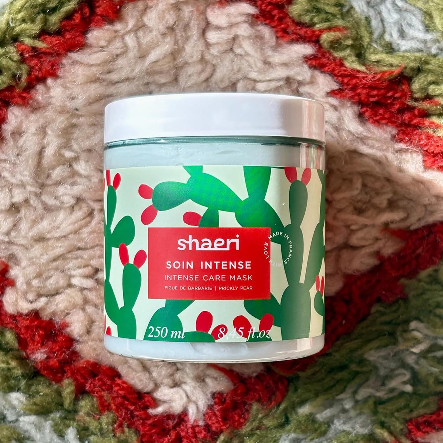 SHAERI Intense Care Hair Mask - Deep Conditioning Treatment with Prickly Pear Extract - 8.4 oz Natural & Sulfate-Free