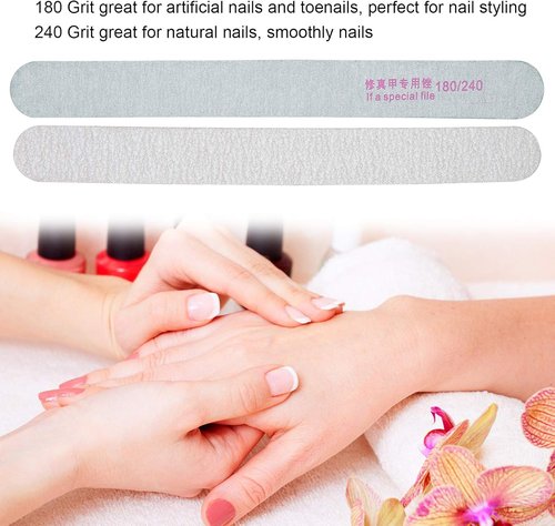 FILFEEL 50 PCS Nail Files - Professional Double-Sided 180/240 Grit Buffers for Home & Salon Use