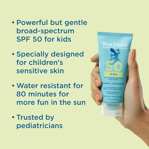 Blue Lizard Kids Sunscreen Lotion - SPF 50 Mineral Formula, Water-Resistant & Paraben-Free, 3 fl oz