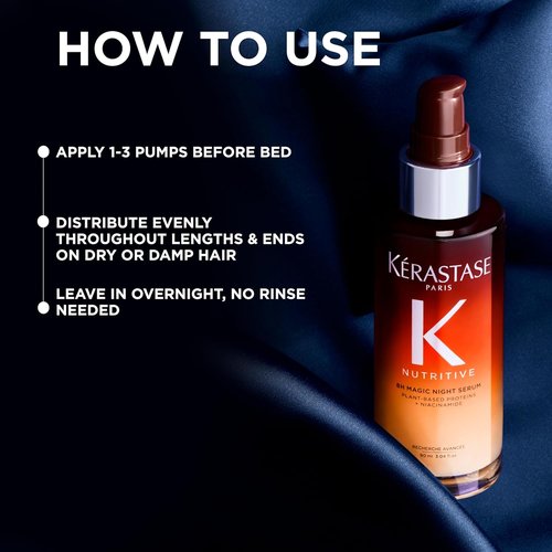 Kerastase Nutritive 8H Magic Night Serum - Overnight Treatment for Dry Hair, Enhances Shine & Nourishment