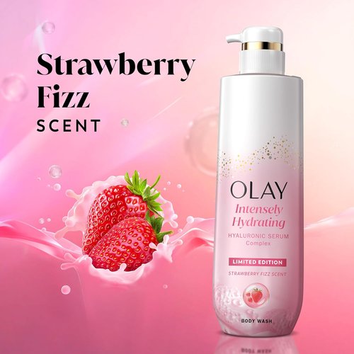 Olay Body Wash - Intensely Hydrating Formula with Pro-Hyaluronic Acid | Strawberry Summer Fizz, 20 fl oz