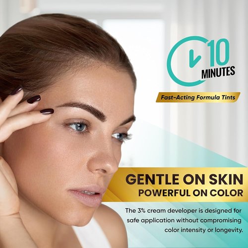 Professional Dark Brown Hair Tint Kit - Waterproof Root Touch-Up Color, 25ml | Lasts 4-6 Weeks, 40 Applications