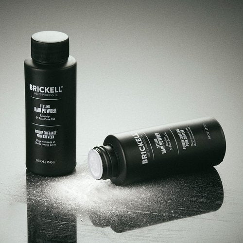Brickell Men's Hair Powder - Natural & Organic Texturizing Powder for Volume | 18g, Fragrance-Free