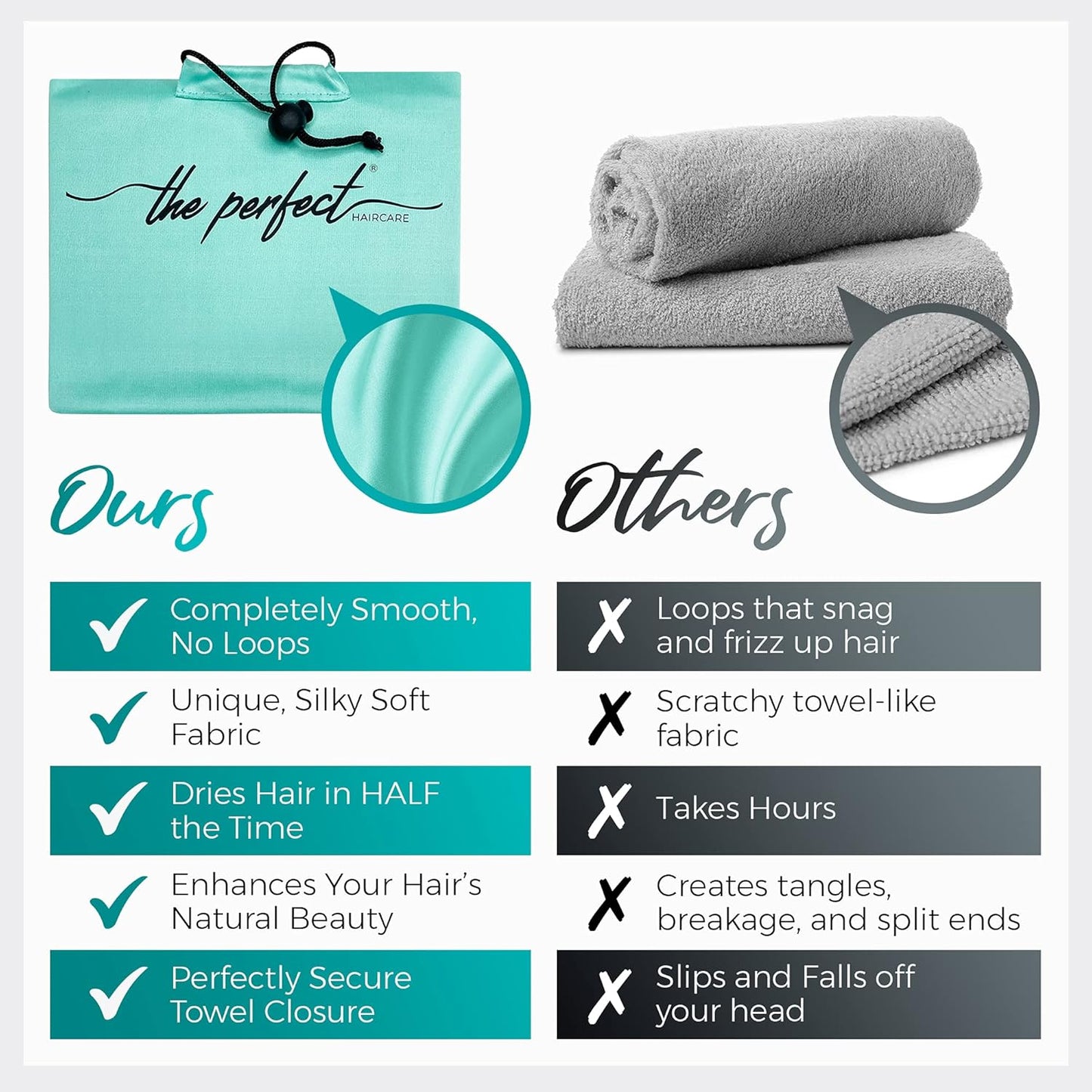 Skiennix Microfiber Hair Towel Wrap - Fast Drying Anti-Frizz Turban for Curly & Straight Hair | Gentle Detangling Brush Included