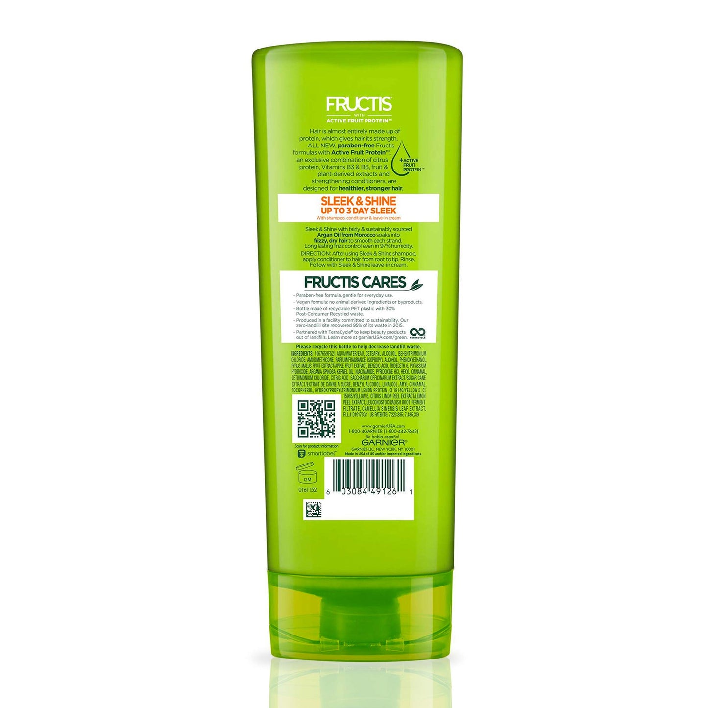 Garnier Fructis Sleek and Shine Conditioner, Frizzy, Dry, Unmanageable Hair, 12 fl; oz.