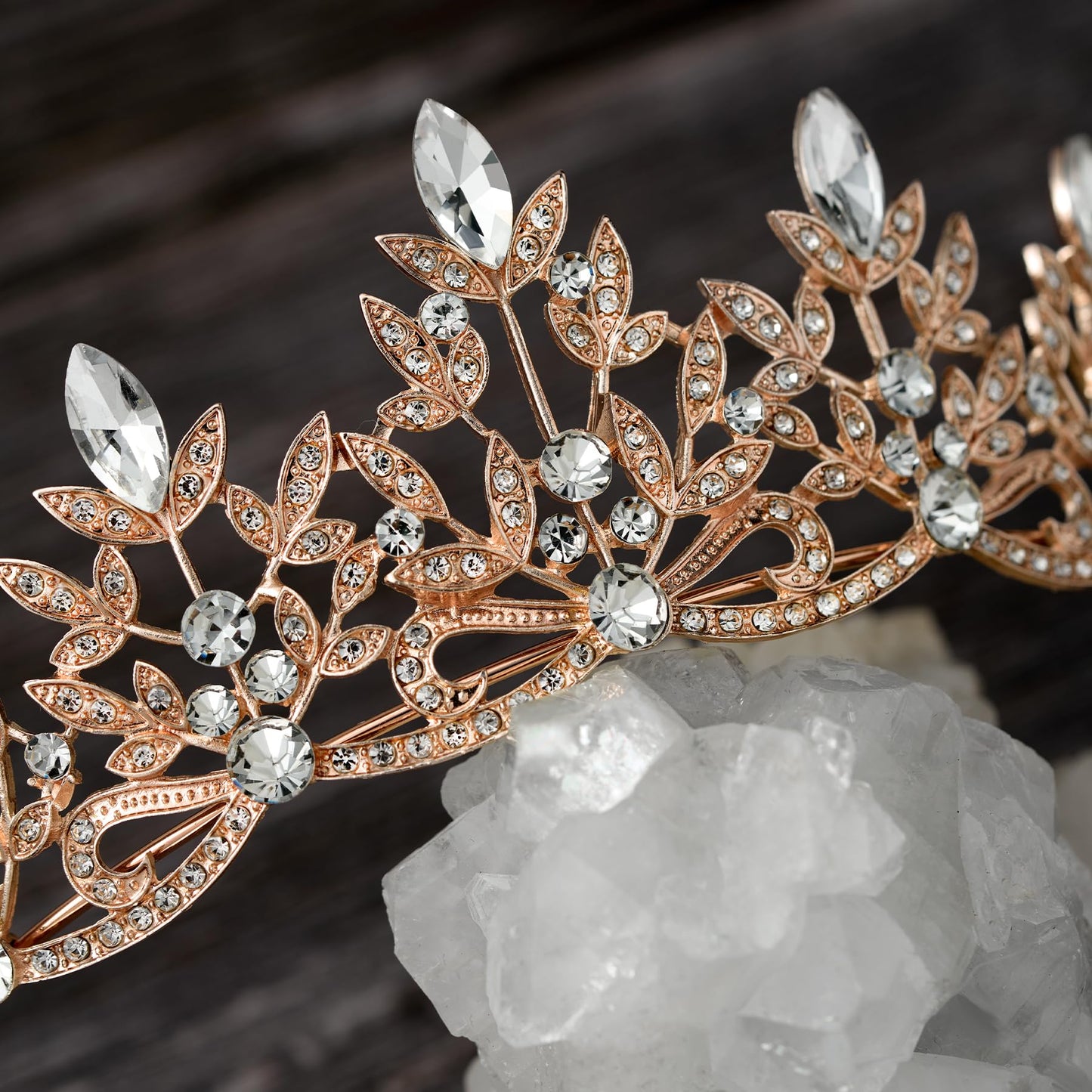 SWEETV Tiara Headbands Bridal Wedding Crown Prom Birthday Party Hair Accessories, Rhinestone Bridal Crown Princess Tiara Jewelry Headpieces for Women and Girls,Lorelai Crystal Tiara