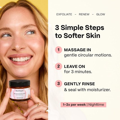 Mad Hippie Microdermabrasion Facial Scrub - Exfoliating Formula with Probiotics & AHA, 2.1 Fl Oz