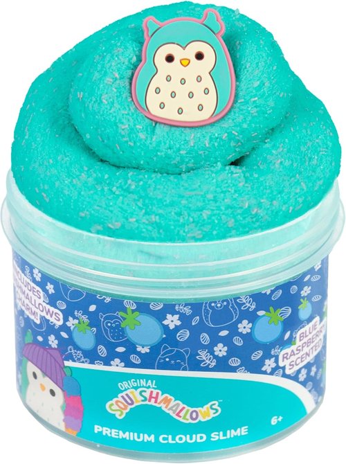 Original Squishmallows Winston Premium Cloud Slime - Limited Release, Blue Raspberry Scent, 8 oz. Jar
