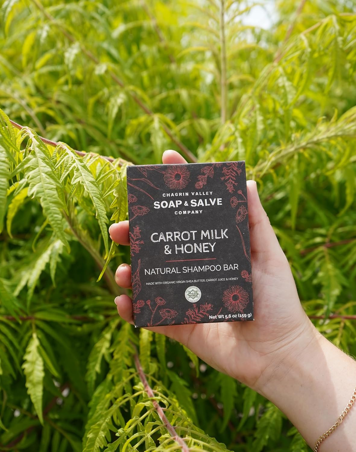 Chagrin Valley Carrot, Milk & Honey Shampoo Bar - Organic Frizz Control for Normal to Dry Hair, 5.6 oz