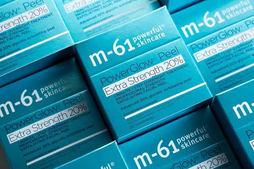 M-61 PowerGlow Peel - Extra Strength 20% Glycolic Acid Exfoliating Facial Peel | Intense Overnight Resurfacing Treatment | Derm & Allergy Tested