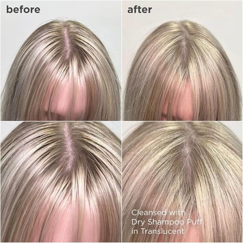 Briogeo Style + Treat Dry Shampoo Puff - Non-Aerosol, Talc-Free Root Refresh & Oil Absorption | 0.5 oz Vegan Powder