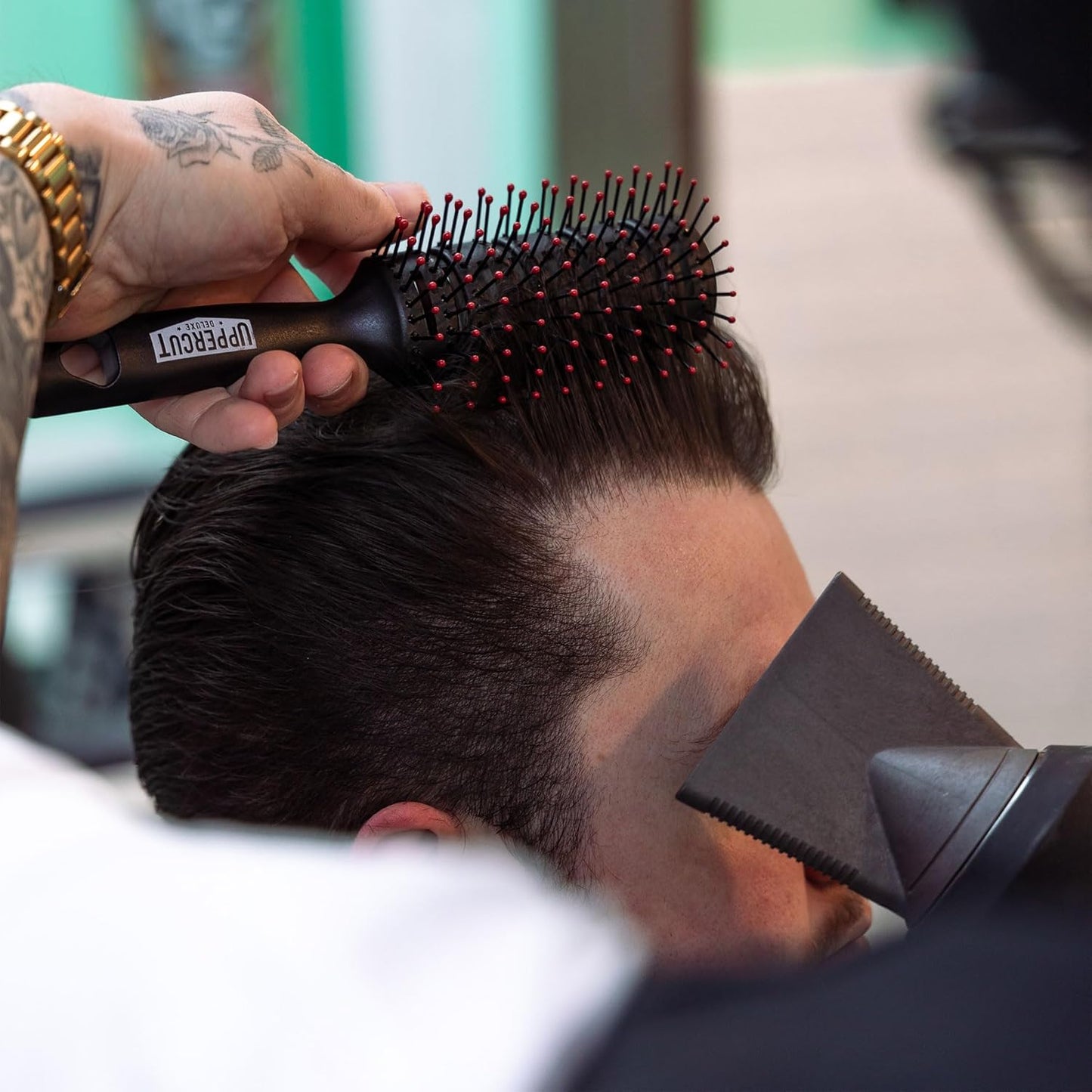 Uppercut Deluxe Vent Brush for Men - Blow Dry Hair Brush with Vented Design & Flexible Bristles for Styling