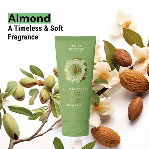 Panier des Sens - Almond Body Wash for Women & Men - Gentle Shower Gel with 96% Natural Ingredients - 6.8 Fl Oz, SLS Free, Vegan
