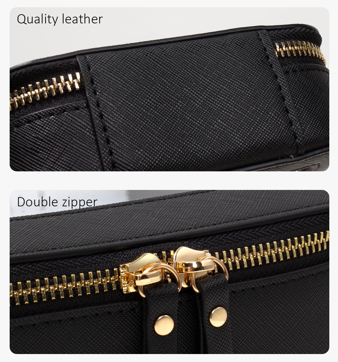 LETGO Clear Makeup Bags Set - TSA Approved Toiletry Bag with Handle Large Opening, Clear Toiletry Bags Case Pouch for Traveling Travel Car Orangizer Storage Essentials (Mini+Large Black)