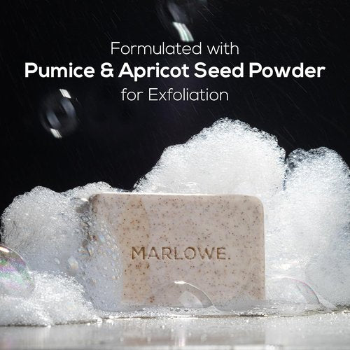 Marlowe. No. 102 Exfoliating Body Scrub Soap - 7 oz Bar with Shea Butter & Green Tea Extracts | Revitalizes Skin