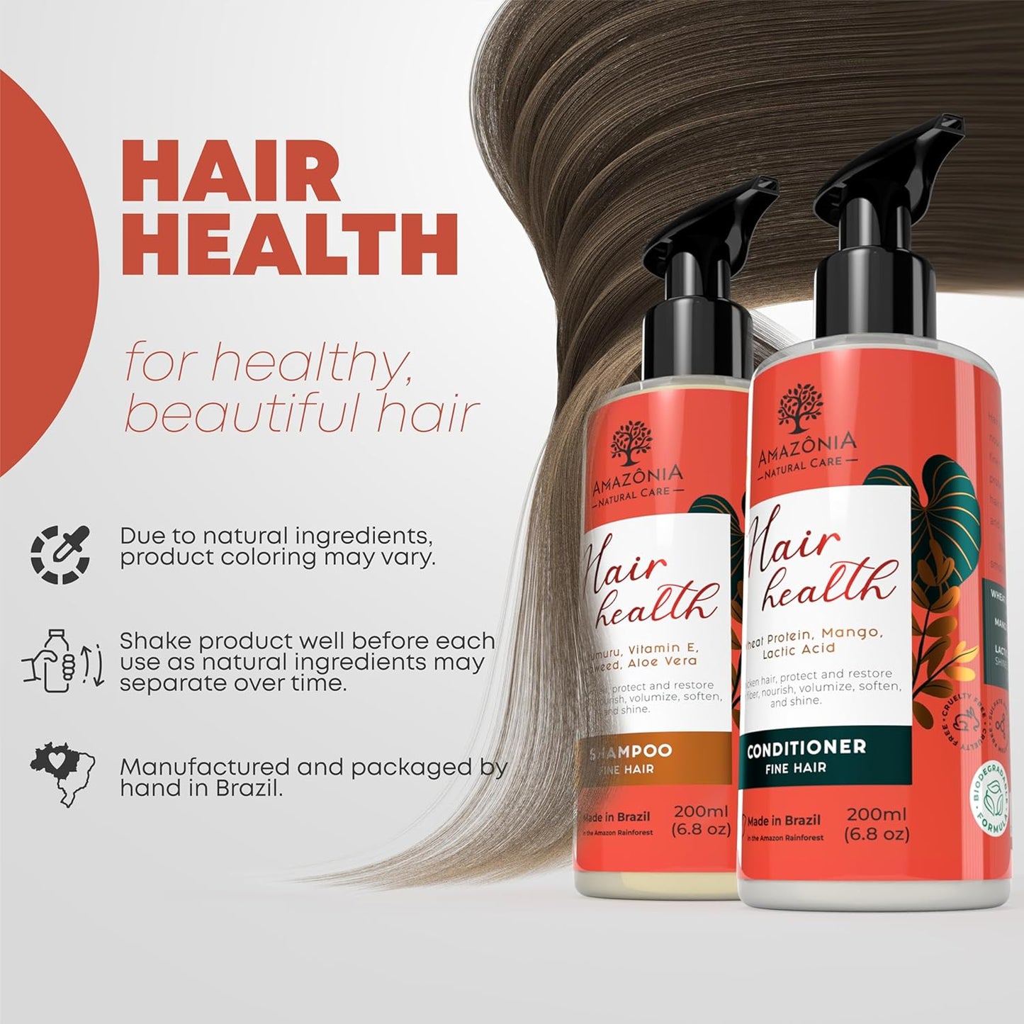 Skiennix All-Natural Shampoo & Conditioner Set - Paraben & Sulfate-Free for Healthy Hair | 6.8oz