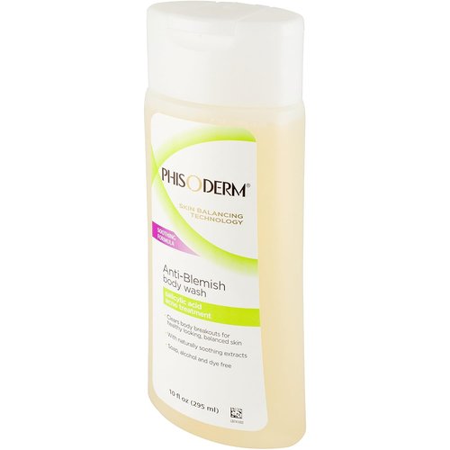 Phisoderm Anti-Blemish Body Wash - Clear Skin Formula | 10-Ounce Size
