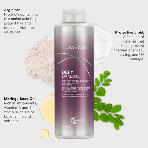 Joico Defy Damage Protective Conditioner - Strengthen Color-Treated Hair | Moringa Seed Oil & Arginine