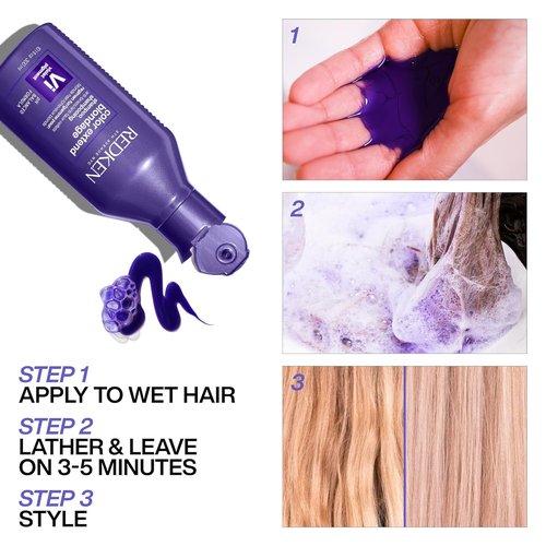 Redken Blondage Purple Shampoo - Neutralizes Brassy Tones for Blonde & Highlighted Hair | Color Depositing Formula