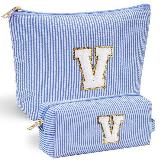 YOOLIFE Personalized Gifts for Women, Initial Make Up Bag Cosmetic Bag Makeup Pouch Cute Makeup Bag Gift for Wife Girlfriend Sister Gifts Bride Wedding Gifts for Women Her Best Friend Birthday Gifts W
