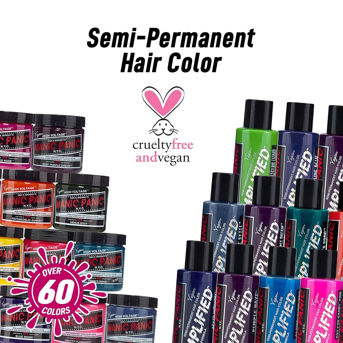 MANIC PANIC Classic Cleo Rose Semi Permanent Hair Color - Warm Magenta Pink Hair Dye for Women & Men That Lasts 4-6 Weeks - Vegan, Ammonia & Cruelty-Free - Create & Mix Custom Shades (4oz)