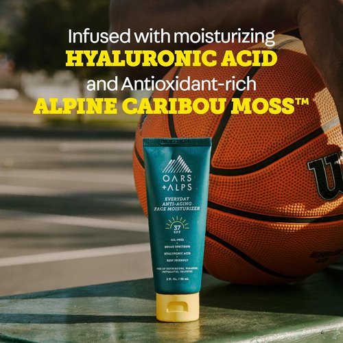 Oars + Alps SPF 37 Sunscreen | Anti-Aging Face Moisturizer with Hyaluronic Acid - 3 oz