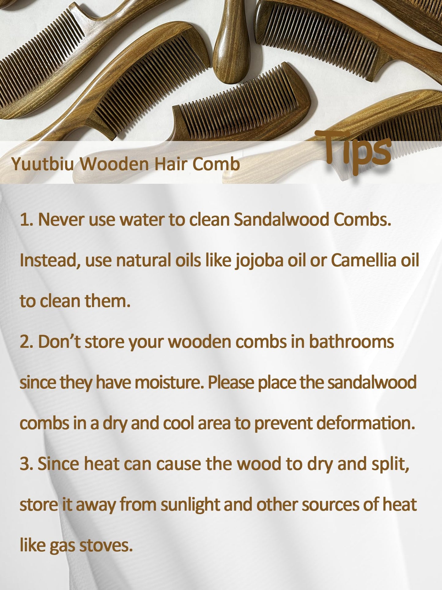 Yuutbiu Teasing Comb for Fine Hair, Anti Static Wooden Hair Comb, Durable Fine Tooth Comb with Handle (Green Sandalwood)