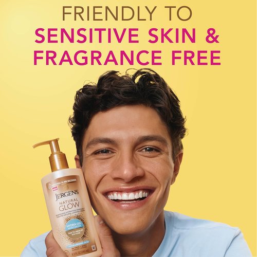 Jergens Natural Glow Hydra Gel Moisturizer - Fragrance-Free Tanning Lotion for Fair to Medium Skin, 8.3 Fl Oz