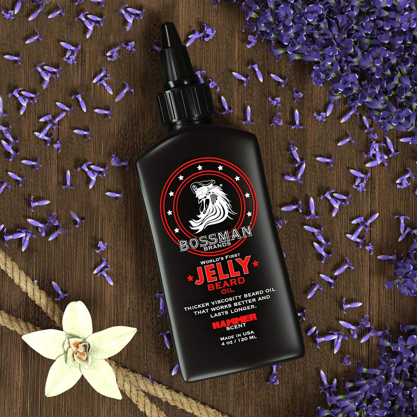 Bossman Jelly Beard Oil for Men - 3 Pack (12 oz in Total, Hammer Scent) – Softens, Moisturizes & Conditions with Natural Ingredients