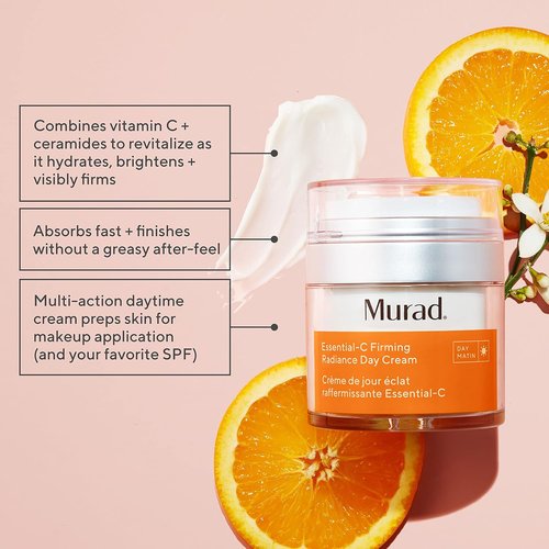 Murad Essential-C Firming Radiance Day Cream - Nourishing Face Lotion with Vitamin C & Ceramides | 1.7 Fl Oz
