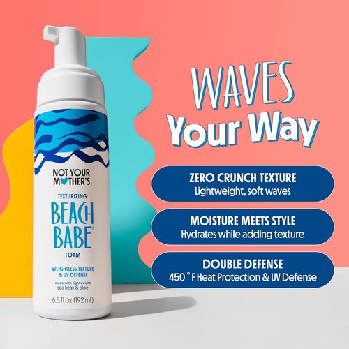 Not Your Mother's Beach Babe Texturizing Foam - 2-Pack, 6.5 fl oz Each | Crunch-Free Texture & UV Defense