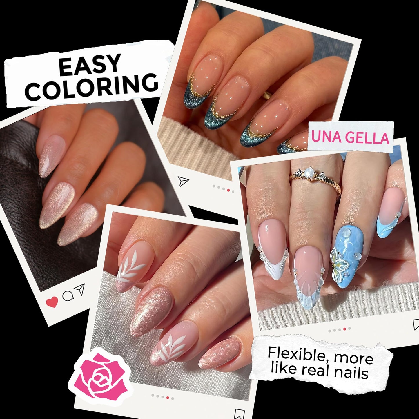 UNA GELLA GEL NAIL TIPS FOR ACRYLIC NAIL TIPS SOFT GEL TIPS