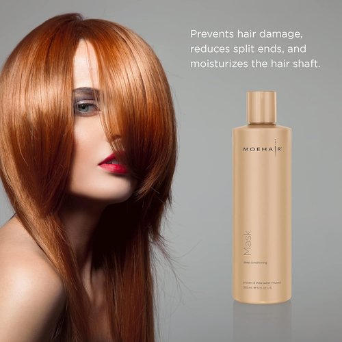 MOEHAIR Hydrating Hair Mask - Shea Butter & Olive Oil Formula for Damaged Hair | 12 Fl. Oz