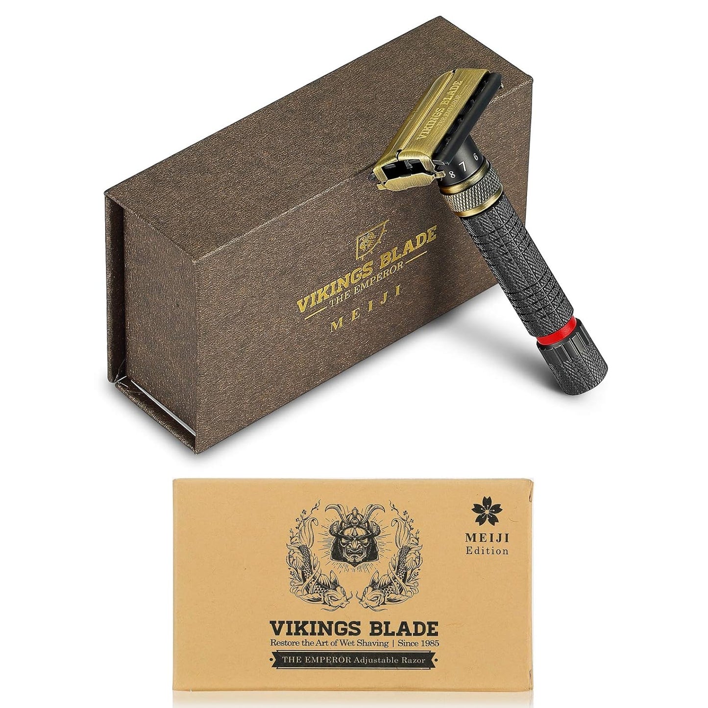 VIKINGS BLADE Adjustable Double Edge Safety Razor - Eco-Friendly, Smooth Shaving Experience | Luxury Case Included