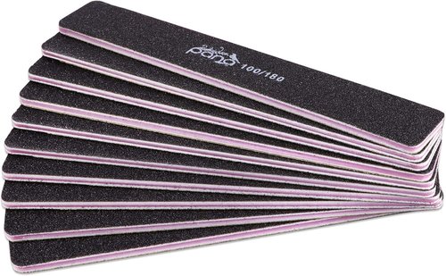 PANA Jumbo Size Double-Sided Nail Files - 10PCS Black Emery Boards, 100/180 Grit for Manicure & Pedicure
