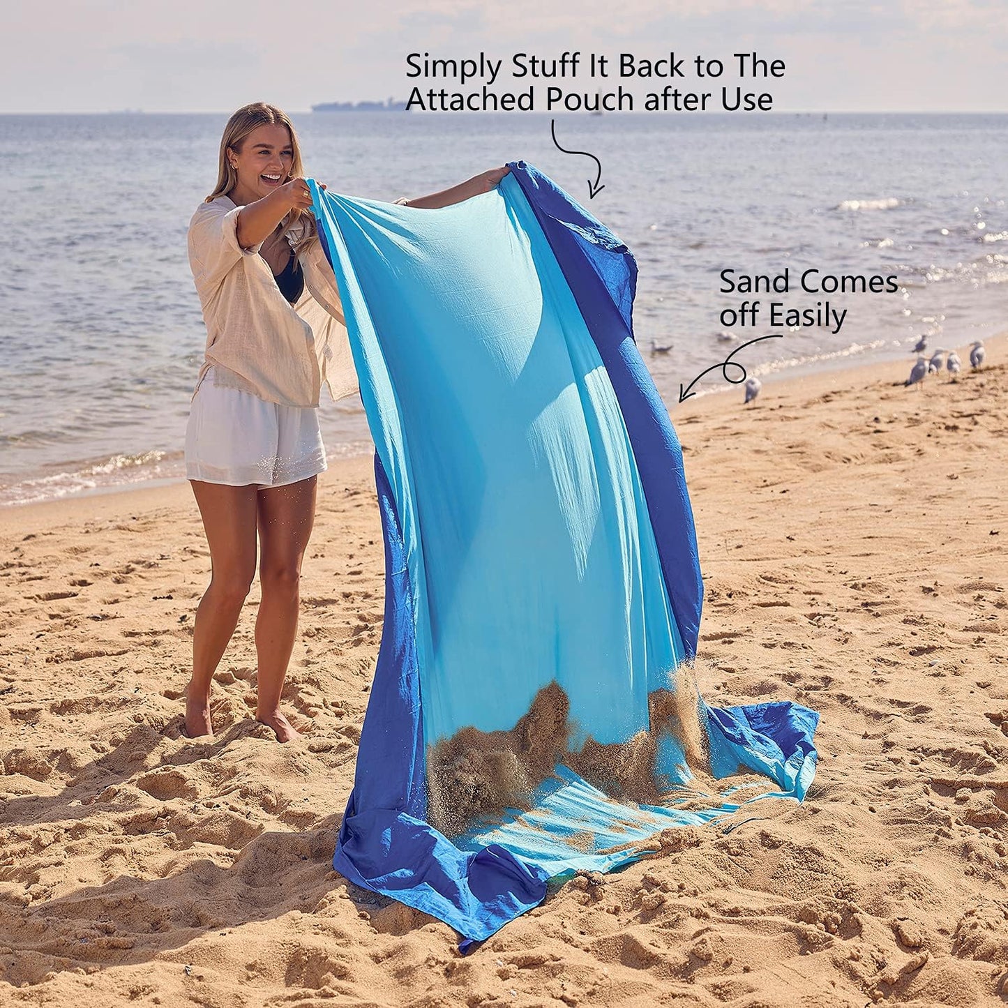WEKAPO Beach Blanket - Sandproof Waterproof Mat | Extra Large, Quick Drying for Vacation & Camping