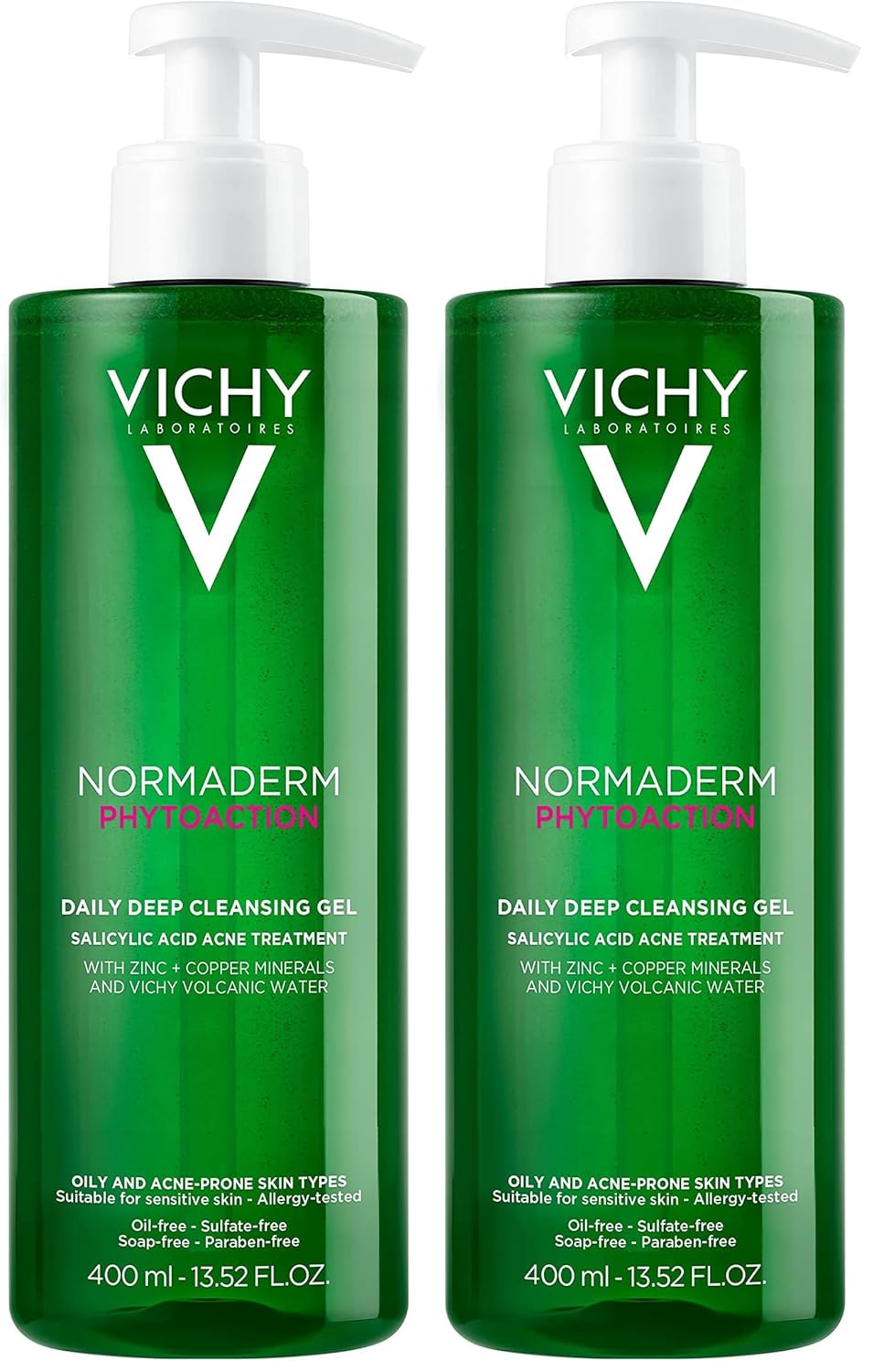 VICHY Normaderm Daily Acne Face Wash - Salicylic Acid Cleanser for Oily Skin | Clears Clogged Pores