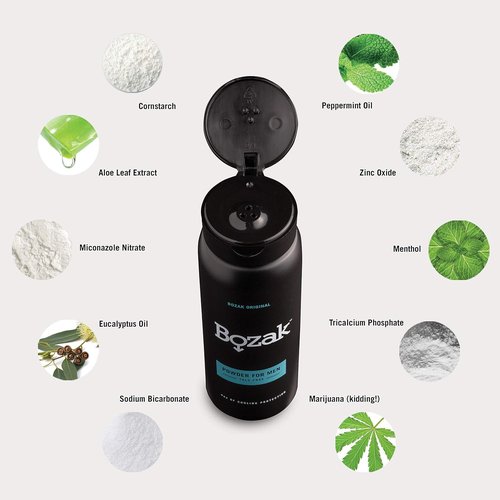 Bozak Cooling Body & Foot Powder for Men - Talc-Free Deodorant, Jock Itch Defense, Sweat Absorption | 4 oz.