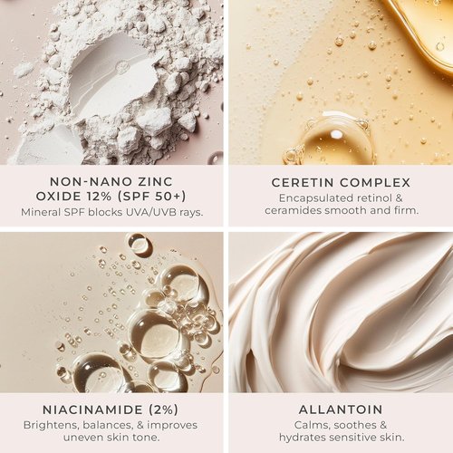 PÜR MINERALS Tinted Sunscreen - 4-in-1 SPF 50 Mineral Protection for Face | Lightweight Moisturizer & Foundation