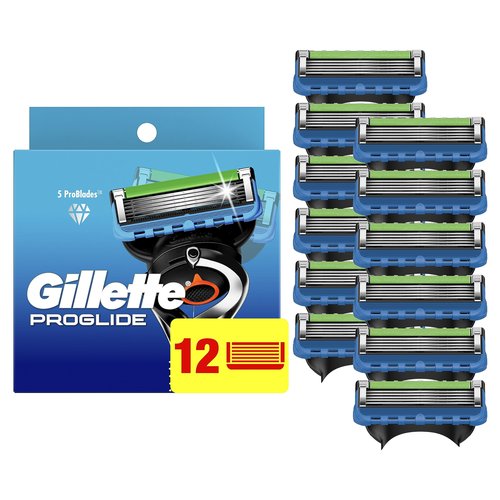 Gillette ProGlide Razor Refills for Men, 12 Razor Blade Refills