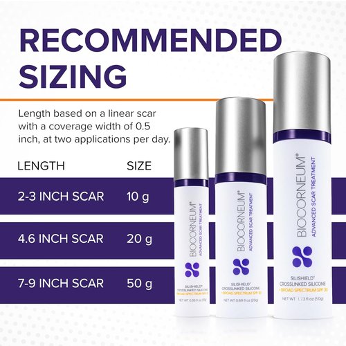 Biocorneum Advanced Scar Treatment with Silishield® & SPF 30 10g – Medical Grade Silicone Gel to Support Healing of Surgical Scars and Marks – Fast Drying, Made in USA – Safe for Ages 6+ Months